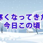急激に寒くなってきた今日この頃